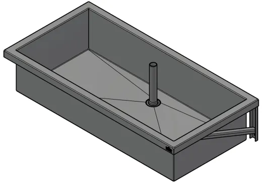 DREILICH Arbeits-/ Mehrzweckbecken 424K-1200 wandhngend gekantetes und geschweites Becken Lnge 1200mm (3504180006)