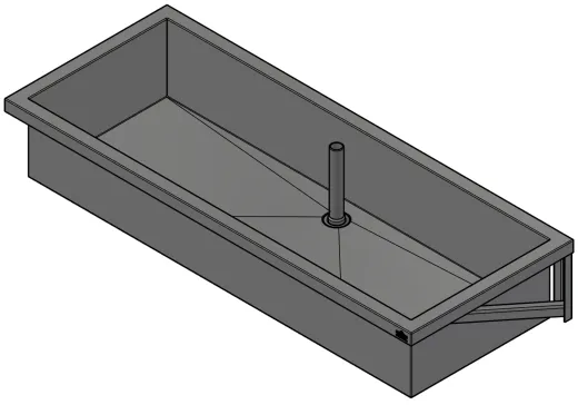 DREILICH Arbeits-/ Mehrzweckbecken 424K-1500 wandhngend gekantetes und geschweites Becken Lnge 1500mm (3504180007)