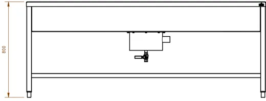 DREILICH Arbeits-/ Mehrzweckbecken 424US-2000 Schlammfangbecken mit Untergestell Lnge 2000mm (3504180057)