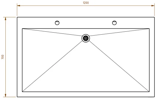 DREILICH Arbeits-/ Mehrzweckbecken 424UH-1200 mit Untergestell und Hahnlochbank Lnge 1200mm (3504180087)
