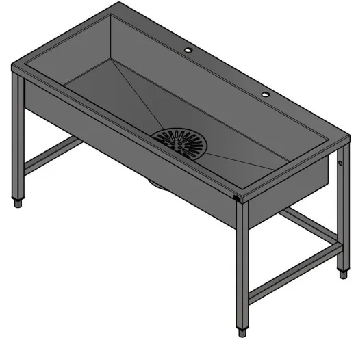 DREILICH Arbeits-/ Mehrzweckbecken 424USH-1500 Schlammfangbecken mit Untergestell und Hahnlochbank Lnge 1500mm (3504180096)