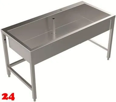 DREILICH Arbeits-/ Mehrzweckbecken 424UH-1500 mit Untergestell und Hahnlochbank Lnge 1500mm (3504180088)