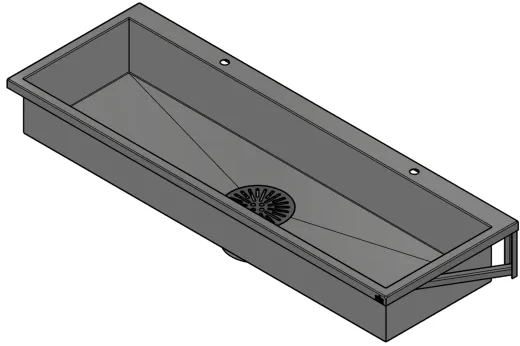 DREILICH Arbeits-/ Mehrzweckbecken 424KSH-2000 wandhngend als Werkraum-/ Schlammfangbecken mit Hahnlochbank Becken Lnge 2000mm (3504180093)