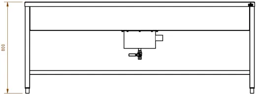 DREILICH Arbeits-/ Mehrzweckbecken 424USH-2000 Schlammfangbecken mit Untergestell und Hahnlochbank Lnge 2000mm (3504180097)