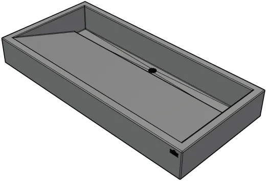 DREILICH Waschrinne 510-1200 mit Schrze wandhngend gekantete und geschweite Konstruktion Lnge 1200mm (3502180098)