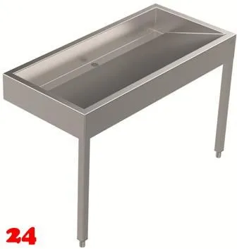 DREILICH Waschrinne 510 WF-1200 mit Schrze wandhngend mit Winkelfen gekantete und geschweite Konstruktion Lnge 1200mm (3502180224)