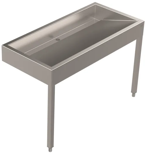 DREILICH Waschrinne 510 WF-1200 mit Schrze wandhngend mit Winkelfen gekantete und geschweite Konstruktion Lnge 1200mm (3502180224)