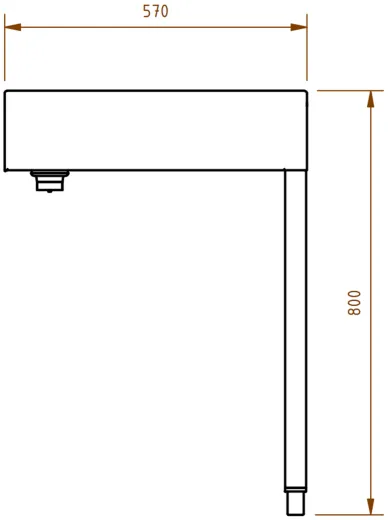 DREILICH Waschrinne 510 WF-1200 mit Schrze wandhngend mit Winkelfen gekantete und geschweite Konstruktion Lnge 1200mm (3502180224)