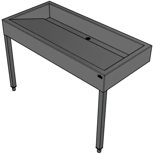 DREILICH Waschrinne 510 WF-1200 mit Schrze wandhngend mit Winkelfen gekantete und geschweite Konstruktion Lnge 1200mm (3502180224)