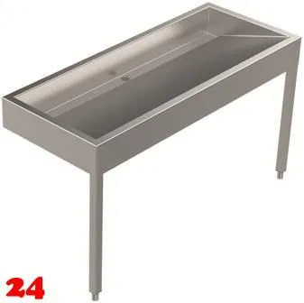 DREILICH Waschrinne 510 WF-1400 mit Schrze wandhngend mit Winkelfen gekantete und geschweite Konstruktion Lnge 1400mm (3502180225)