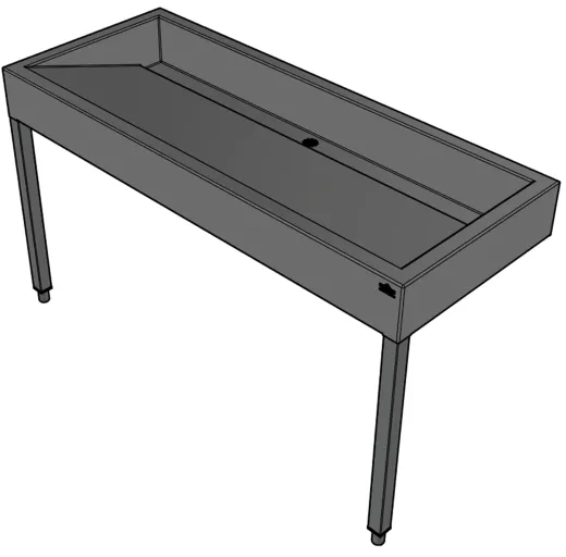 DREILICH Waschrinne 510 WF-1400 mit Schrze wandhngend mit Winkelfen gekantete und geschweite Konstruktion Lnge 1400mm (3502180225)