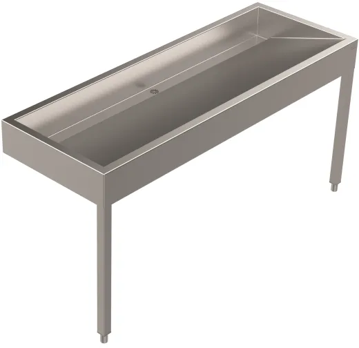 DREILICH Waschrinne 510 WF-1600 mit Schrze wandhngend mit Winkelfen gekantete und geschweite Konstruktion Lnge 1600mm (3502180226)