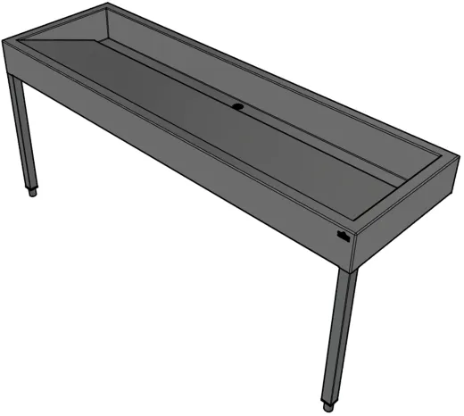 DREILICH Waschrinne 510 WF-1800 mit Schrze wandhngend mit Winkelfen gekantete und geschweite Konstruktion Lnge 1800mm (3502180227)