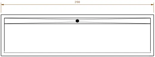 DREILICH Waschrinne 510 WF-2100 mit Schrze wandhngend mit Winkelfen gekantete und geschweite Konstruktion Lnge 2100mm (3502180228)