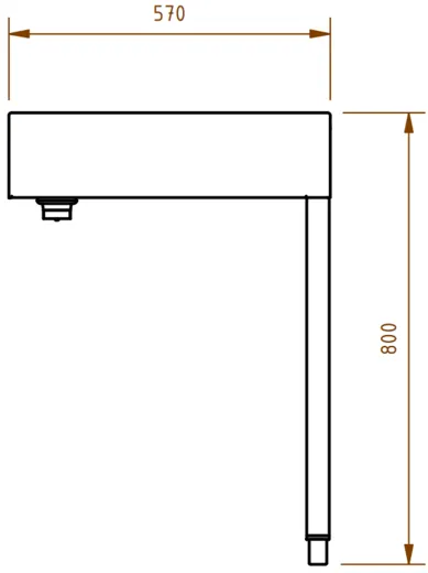 DREILICH Waschrinne 510 WF-2100 mit Schrze wandhngend mit Winkelfen gekantete und geschweite Konstruktion Lnge 2100mm (3502180228)