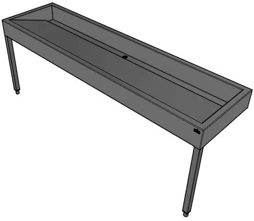 DREILICH Waschrinne 510 WF-2100 mit Schrze wandhngend mit Winkelfen gekantete und geschweite Konstruktion Lnge 2100mm (3502180228)