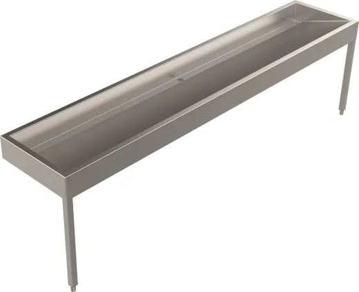 DREILICH Waschrinne 510 WF-2800 mit Schrze wandhngend mit Winkelfen gekantete und geschweite Konstruktion Lnge 2800mm (3502180230)