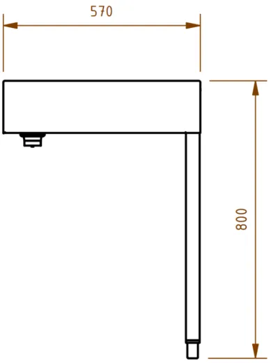 DREILICH Waschrinne 510 WF-2800 mit Schrze wandhngend mit Winkelfen gekantete und geschweite Konstruktion Lnge 2800mm (3502180230)