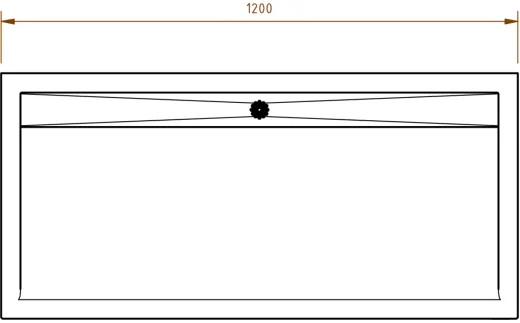 DREILICH Waschrinne 510 UB-1200 mit Schrze bodenstehend mit Unterbau gekantete und geschweite Konstruktion Lnge 1200mm (3502180252)