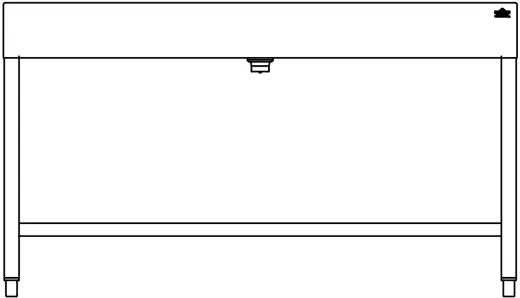 DREILICH Waschrinne 510 UB-1400 mit Schrze bodenstehend mit Unterbau gekantete und geschweite Konstruktion Lnge 1400mm (3502180253)