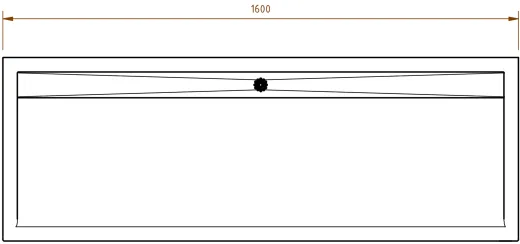 DREILICH Waschrinne 510 UB-1600 mit Schrze bodenstehend mit Unterbau gekantete und geschweite Konstruktion Lnge 1600mm (3502180254)