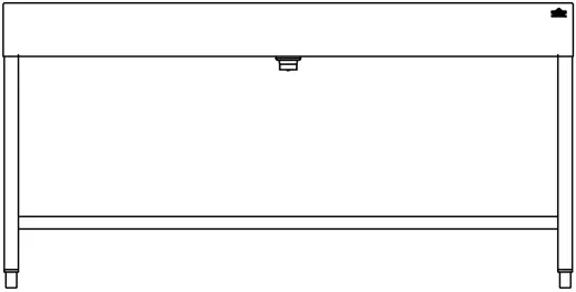 DREILICH Waschrinne 510 UB-1600 mit Schrze bodenstehend mit Unterbau gekantete und geschweite Konstruktion Lnge 1600mm (3502180254)