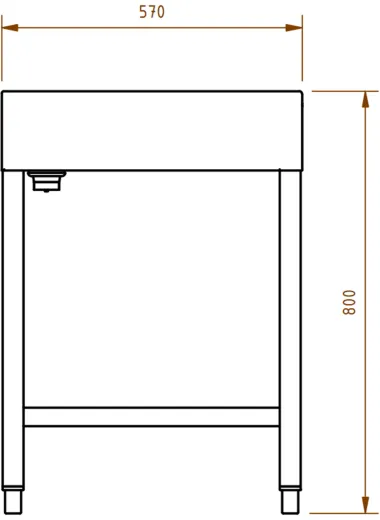 DREILICH Waschrinne 510 UB-1800 mit Schrze bodenstehend mit Unterbau gekantete und geschweite Konstruktion Lnge 1800mm (3502180255)