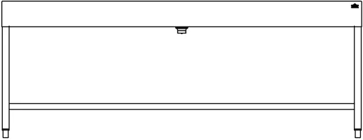 DREILICH Waschrinne 510 UB-2100 mit Schrze bodenstehend mit Unterbau gekantete und geschweite Konstruktion Lnge 2100mm (3502180256)