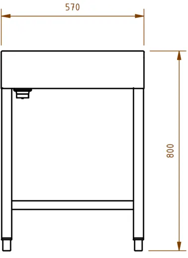 DREILICH Waschrinne 510 UB-2100 mit Schrze bodenstehend mit Unterbau gekantete und geschweite Konstruktion Lnge 2100mm (3502180256)