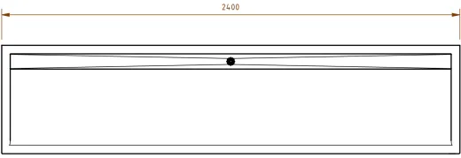 DREILICH Waschrinne 510 UB-2400 mit Schrze bodenstehend mit Unterbau gekantete und geschweite Konstruktion Lnge 2400mm (3502180257)