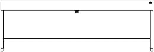 DREILICH Waschrinne 510 UB-2400 mit Schrze bodenstehend mit Unterbau gekantete und geschweite Konstruktion Lnge 2400mm (3502180257)