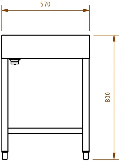 DREILICH Waschrinne 510 UB-2800 mit Schrze bodenstehend mit Unterbau gekantete und geschweite Konstruktion Lnge 2800mm (3502180258)