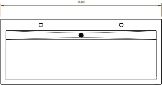 DREILICH Waschrinne 510HB UB-1400 mit Schrze und Hahnlochbank bodenstehend mit Unterbau geschweite Konstruktion Lnge 1400mm (3502180260)