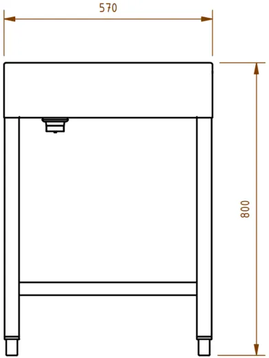 DREILICH Waschrinne 510HB UB-1400 mit Schrze und Hahnlochbank bodenstehend mit Unterbau geschweite Konstruktion Lnge 1400mm (3502180260)
