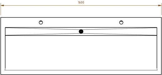 DREILICH Waschrinne 510HB UB-1600 mit Schrze und Hahnlochbank bodenstehend mit Unterbau geschweite Konstruktion Lnge 1600mm (3502180261)