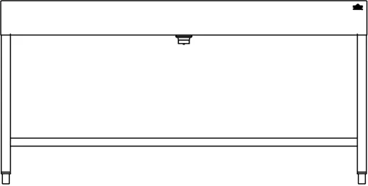 DREILICH Waschrinne 510HB UB-1600 mit Schrze und Hahnlochbank bodenstehend mit Unterbau geschweite Konstruktion Lnge 1600mm (3502180261)