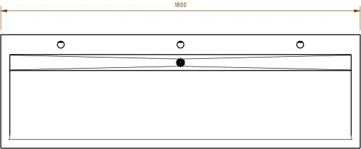 DREILICH Waschrinne 510HB UB-1800 mit Schrze und Hahnlochbank bodenstehend mit Unterbau geschweite Konstruktion Lnge 1800mm (3502180262)