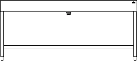 DREILICH Waschrinne 510HB UB-1800 mit Schrze und Hahnlochbank bodenstehend mit Unterbau geschweite Konstruktion Lnge 1800mm (3502180262)