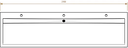 DREILICH Waschrinne 510HB UB-2100 mit Schrze und Hahnlochbank bodenstehend mit Unterbau geschweite Konstruktion Lnge 2100mm (3502180263)