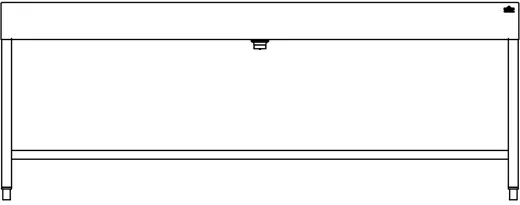 DREILICH Waschrinne 510HB UB-2100 mit Schrze und Hahnlochbank bodenstehend mit Unterbau geschweite Konstruktion Lnge 2100mm (3502180263)