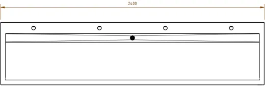 DREILICH Waschrinne 510HB UB-2400 mit Schrze und Hahnlochbank bodenstehend mit Unterbau geschweite Konstruktion Lnge 2400mm (3502180264)