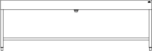 DREILICH Waschrinne 510HB UB-2400 mit Schrze und Hahnlochbank bodenstehend mit Unterbau geschweite Konstruktion Lnge 2400mm (3502180264)