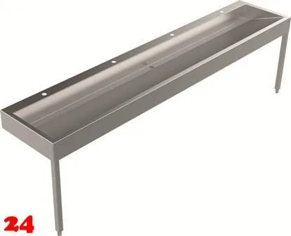 DREILICH Waschrinne 510HB WF-2800 mit Schrze und Hahnlochbank wandhngend mit Winkelfen geschweite Konstruktion Lnge 2800mm (3502180237)