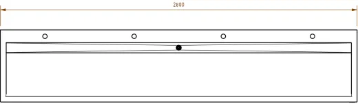 DREILICH Waschrinne 510HB WF-2800 mit Schrze und Hahnlochbank wandhngend mit Winkelfen geschweite Konstruktion Lnge 2800mm (3502180237)
