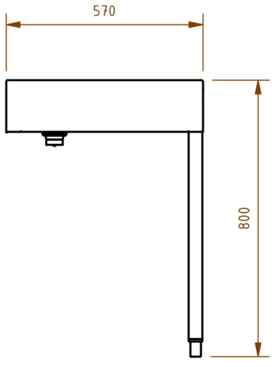 DREILICH Waschrinne 510HB WF-2800 mit Schrze und Hahnlochbank wandhngend mit Winkelfen geschweite Konstruktion Lnge 2800mm (3502180237)