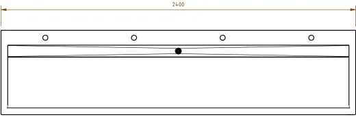 DREILICH Waschrinne 510HB WF-2400 mit Schrze und Hahnlochbank wandhngend mit Winkelfen geschweite Konstruktion Lnge 2400mm (3502180236)