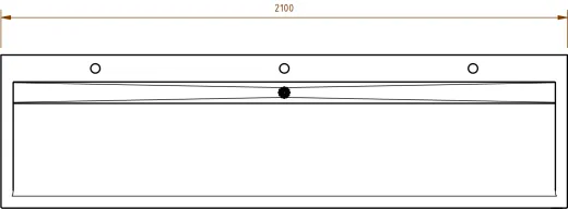 DREILICH Waschrinne 510HB WF-2100 mit Schrze und Hahnlochbank wandhngend mit Winkelfen geschweite Konstruktion Lnge 2100mm (3502180235)