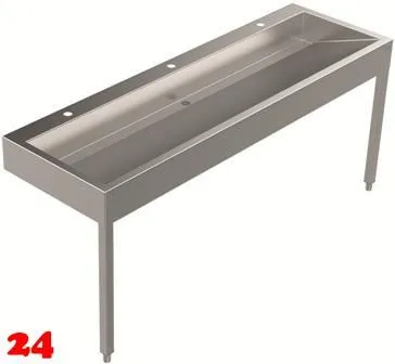 DREILICH Waschrinne 510HB WF-1800 mit Schrze und Hahnlochbank wandhngend mit Winkelfen geschweite Konstruktion Lnge 1800mm (3502180234)