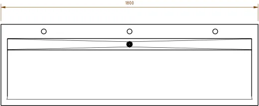 DREILICH Waschrinne 510HB WF-1800 mit Schrze und Hahnlochbank wandhngend mit Winkelfen geschweite Konstruktion Lnge 1800mm (3502180234)
