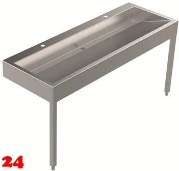 DREILICH Waschrinne 510HB WF-1600 mit Schrze und Hahnlochbank wandhngend mit Winkelfen geschweite Konstruktion Lnge 1600mm (3502180233)